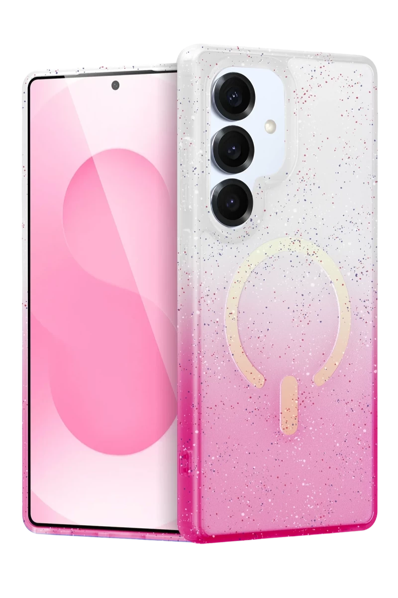 Samsung Galaxy S25 Uyumlu Pummel Shiny Magsafe Kapak - Pembe