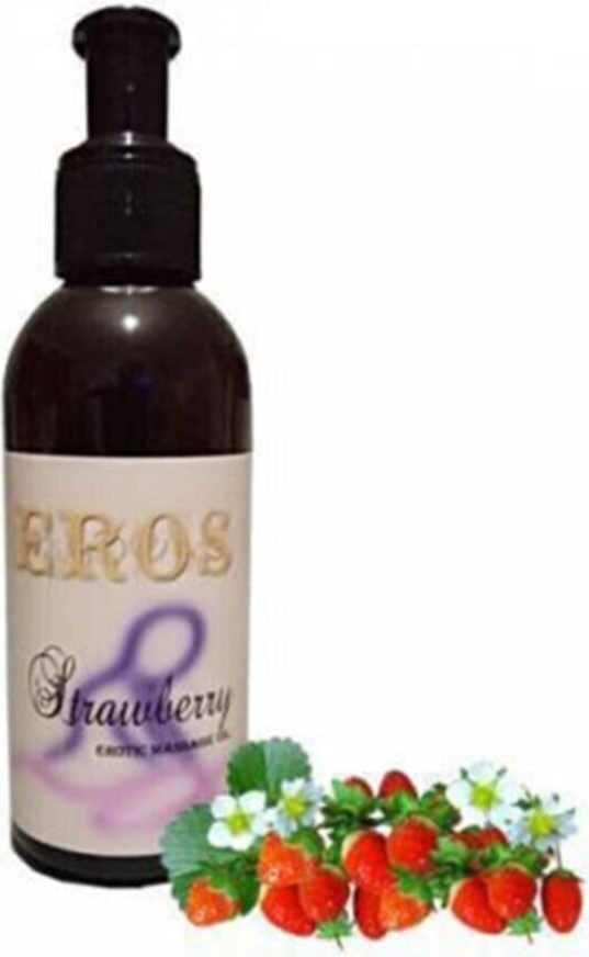 Eros Hologramlı Strawberry Erotic Massage Oil 120ml Çilek Kokulu  Masaj Yağı 120ml