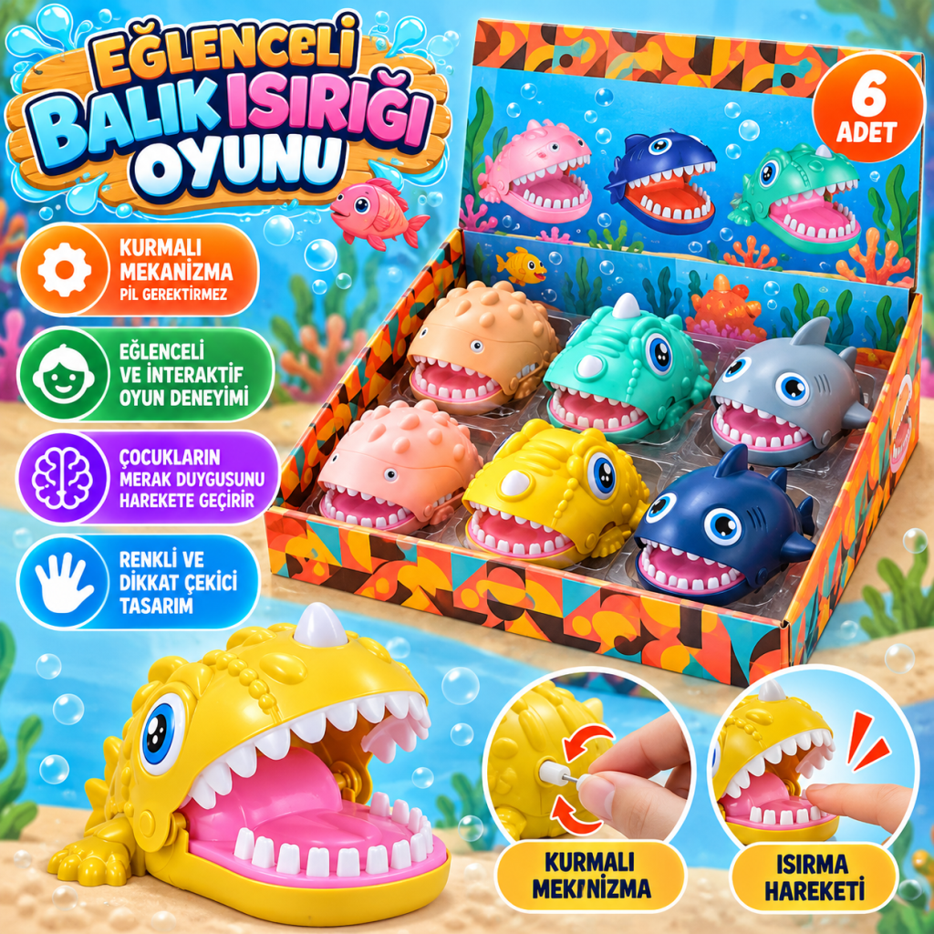 BIG085102 EĞLENCELİ BALIK ISIRIĞI OYUNU STAND 6LI 1 ADET FİYATIDIR.