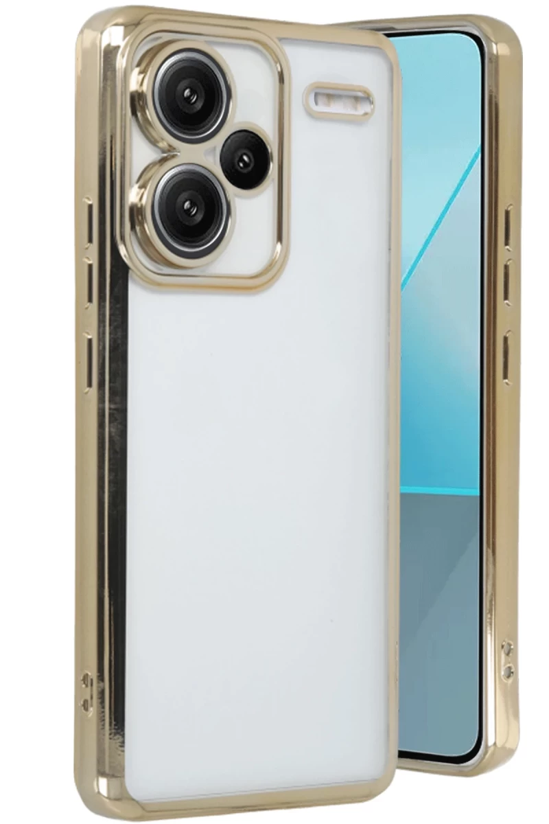 Xiaomi Redmi Note 13 Pro Plus Uyumlu Kılıf Lensli Silikon - Gold