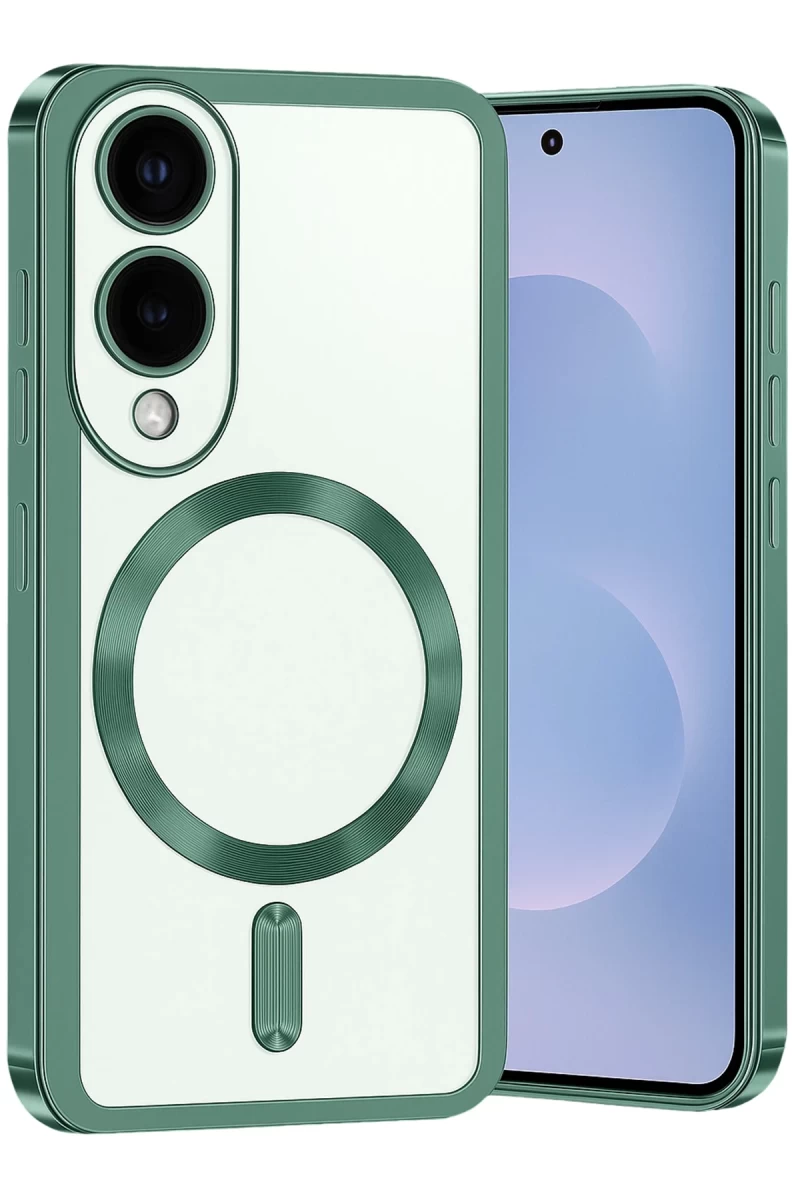 Samsung Galaxy S25 Uyumlu Edge Kross Magneticsafe Kapak - Koyu Yeşil