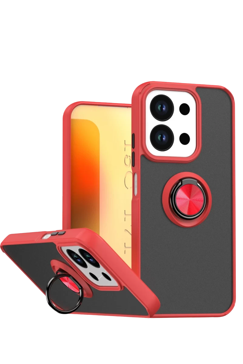 Xiaomi Redmi 15C 4G Uyumlu Montreal Yüzüklü Silikon Kapak - Kırmızı