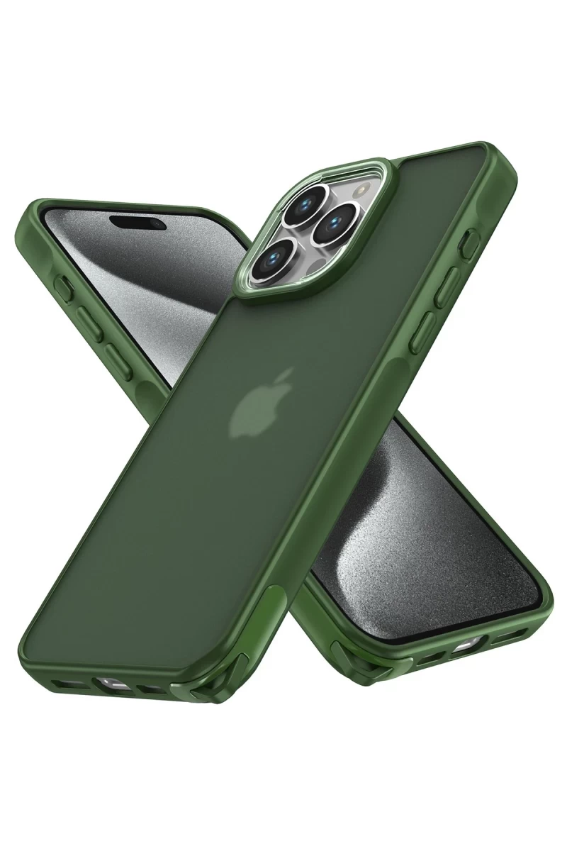 Apple iPhone 15 Pro Max Uyumlu Kılıf Elegant Kapak - Yeşil