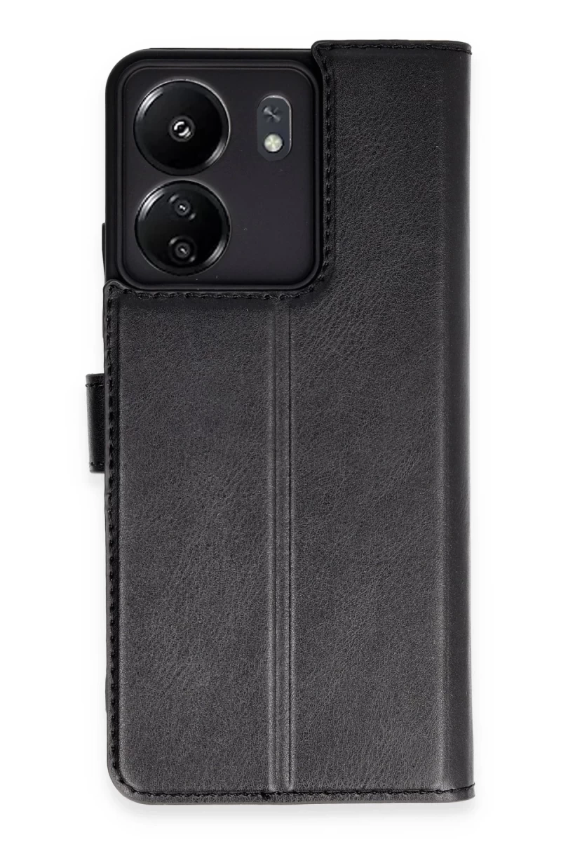 Xiaomi Redmi 13C Uyumlu Kılıf Trend S Plus Kapaklı Kılıf - Siyah