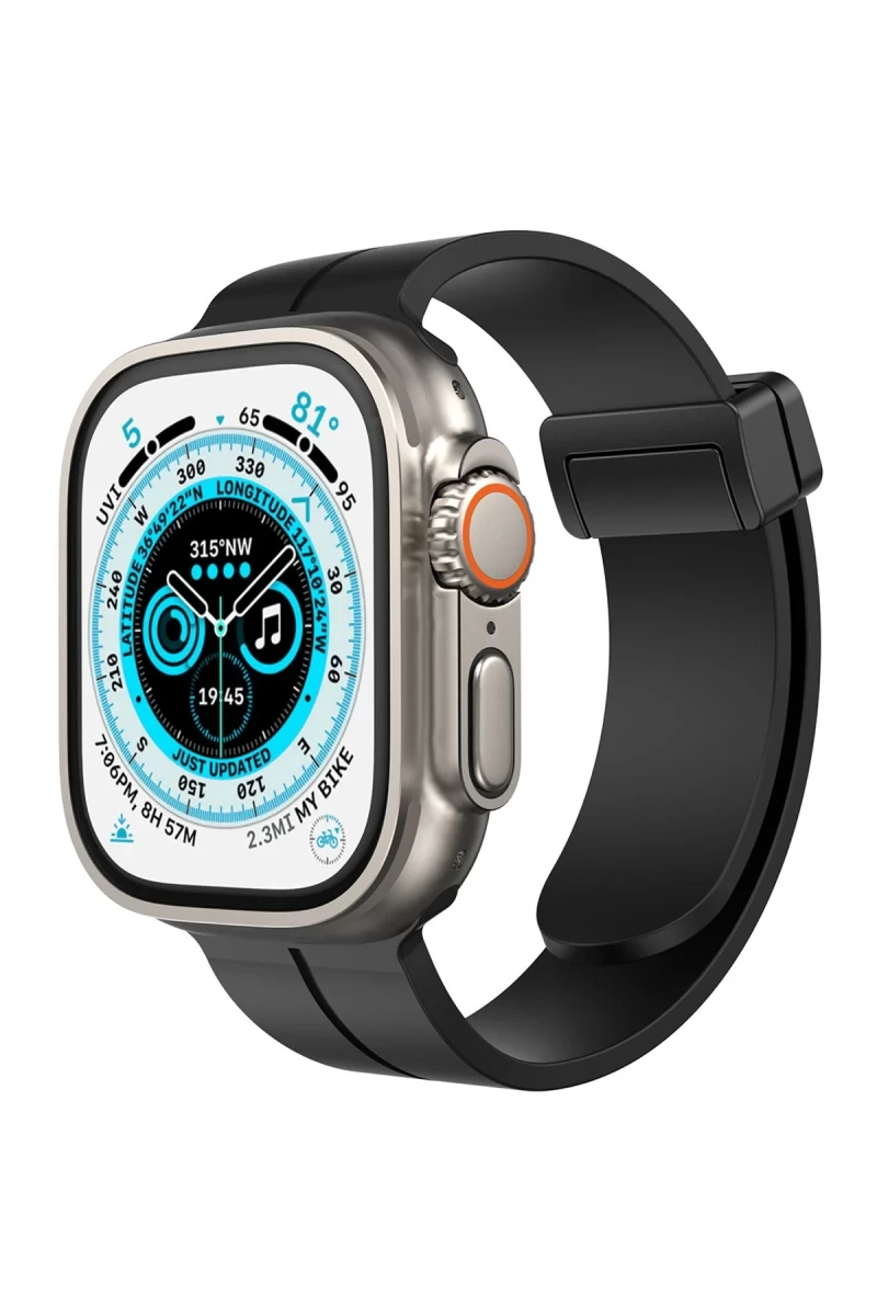 Apple Watch 38mm Uyumlu KR412 Elegance Stylısh Kordon - Siyah
