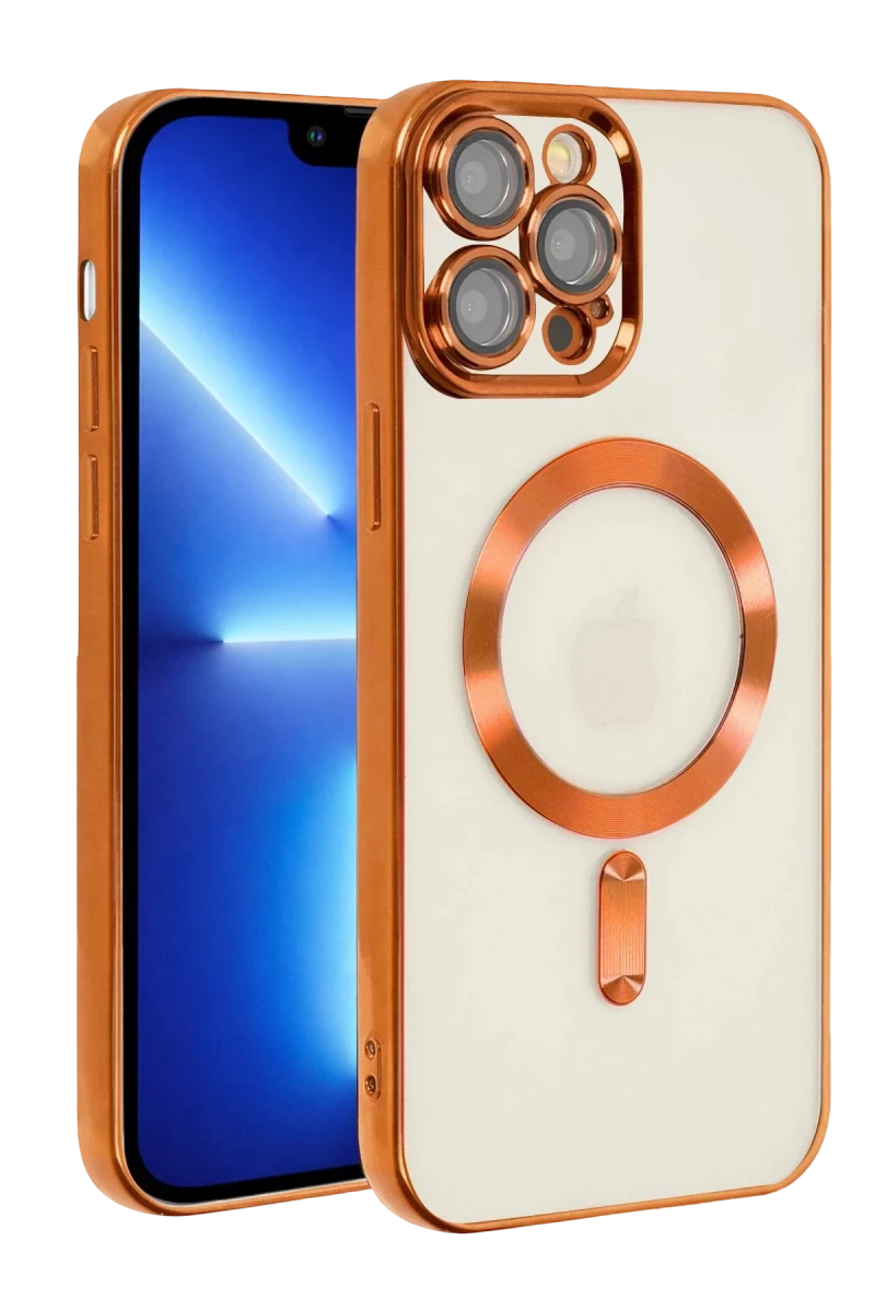 Apple iPhone 13 Pro Uyumlu Kılıf Kross Magneticsafe Kapak - Turuncu