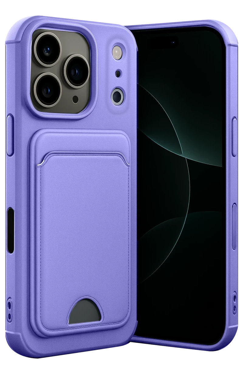 Apple iPhone 17 Pro Max Uyumlu Kelvin Kartvizitli Silikon - Lila