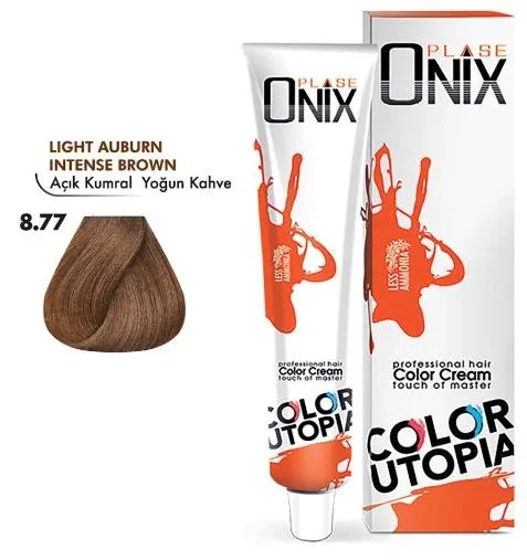 Tüp Saç Boyası 60 ml Profesyonel Krem Boya - 8/77 Açık Kumral Yoğun Kahve