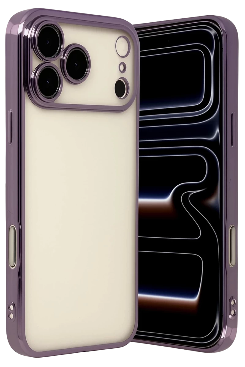 Apple iPhone 17 Pro Max Uyumlu Lensli Silikon - Mor