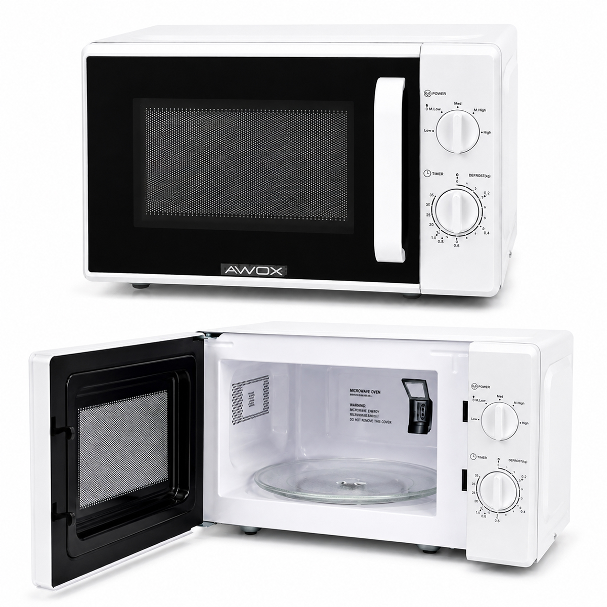 20L 700W Mikrodalga Fırın - 5 Güç Kademesi, Buz Çözme, Beyaz