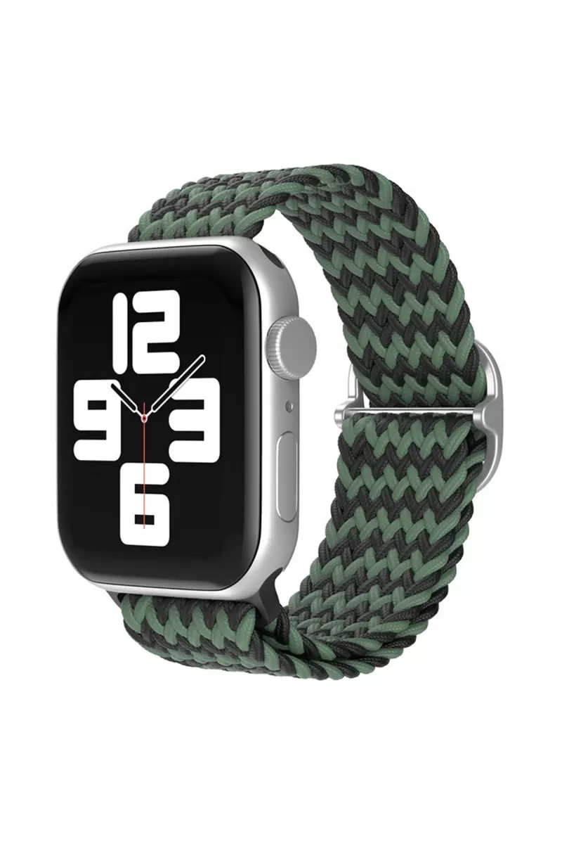 Apple Watch 38mm Uyumlu Star Kordon - Zigzag Yeşil-Siyah