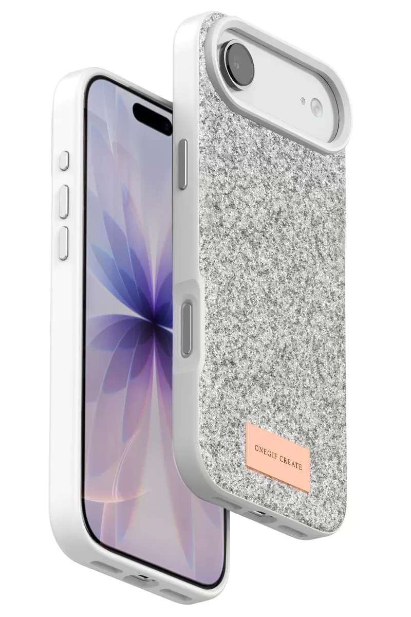 Onegif Apple iPhone 17 Uyumlu Air Uyumlu Bright Simli Kapak - Beyaz