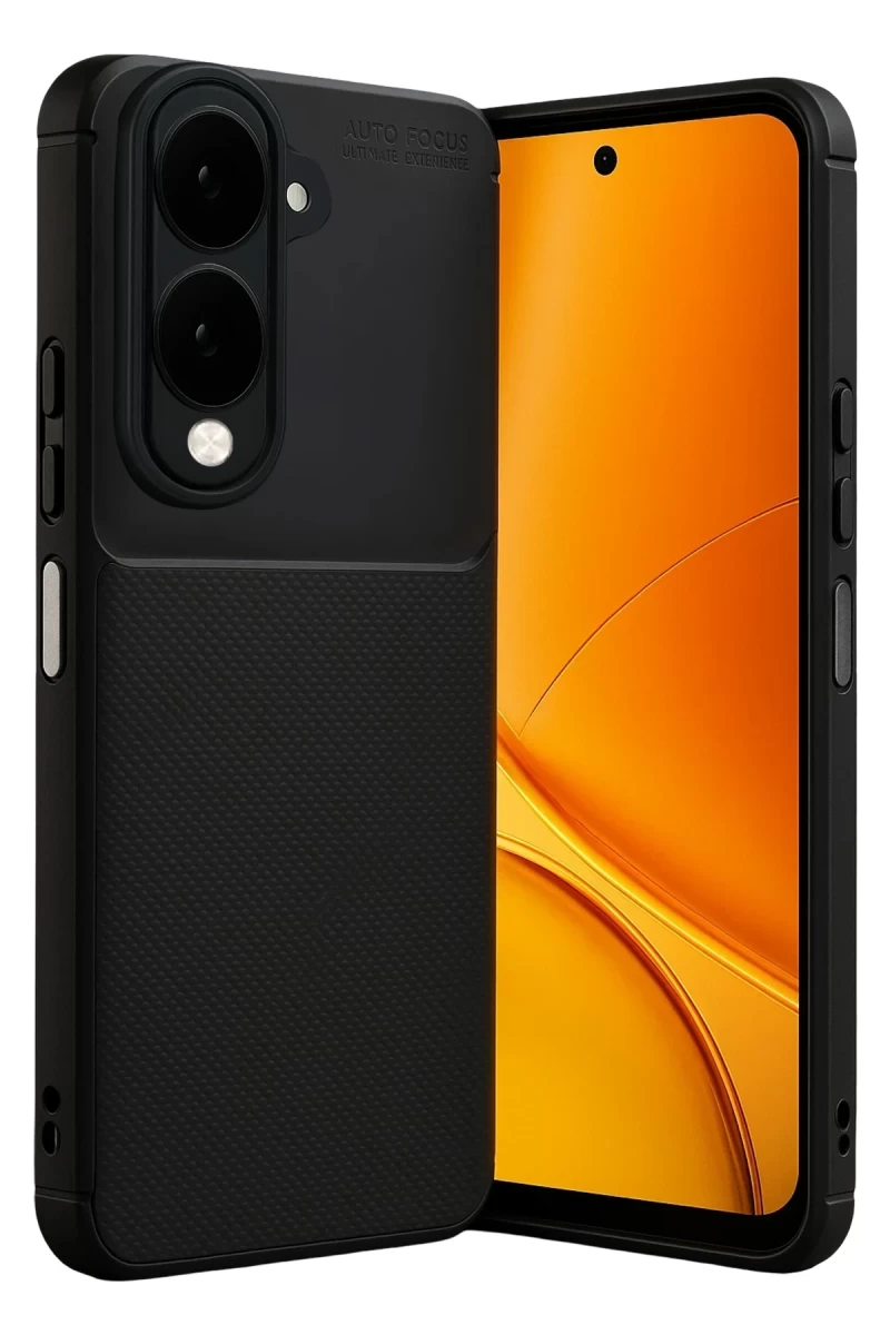 Vivo Y29S Uyumlu Auto Focus Karbon Kapak - Siyah