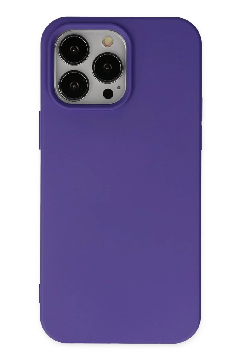 Apple iPhone 14 Pro Max Uyumlu Kılıf Nano içi Kadife Silikon - Mor