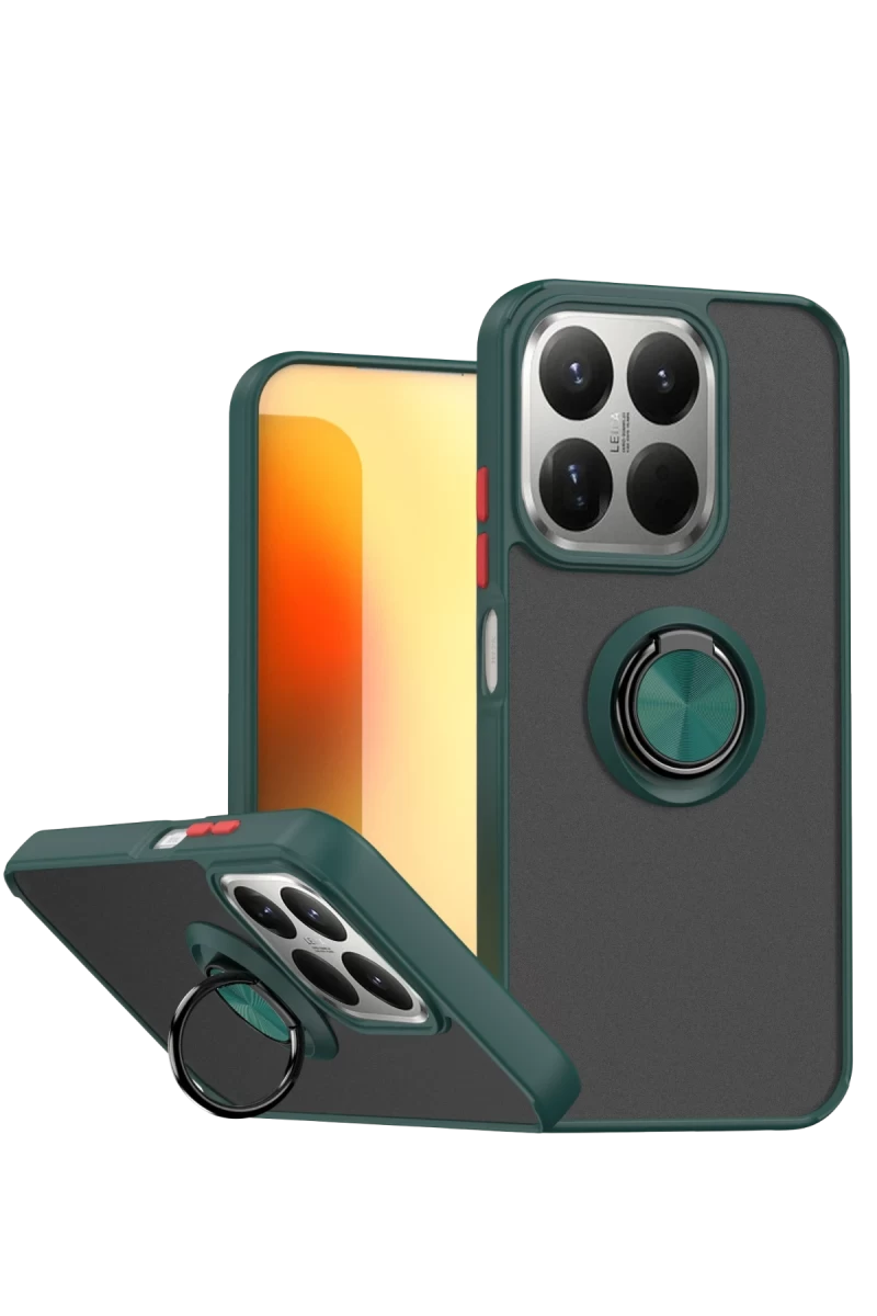 Xiaomi Mi 15T Uyumlu Montreal Yüzüklü Silikon Kapak - Yeşil