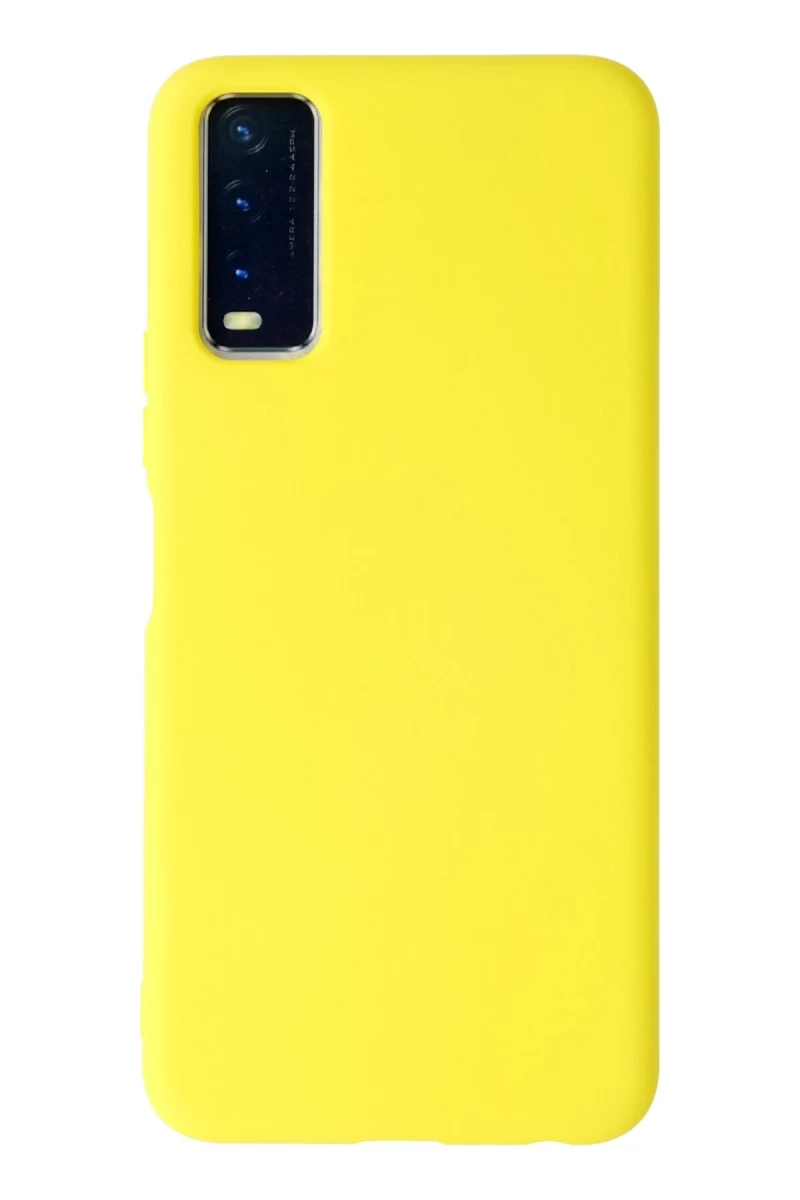 Vivo Y11S Uyumlu Kılıf Nano içi Kadife Silikon - Sarı