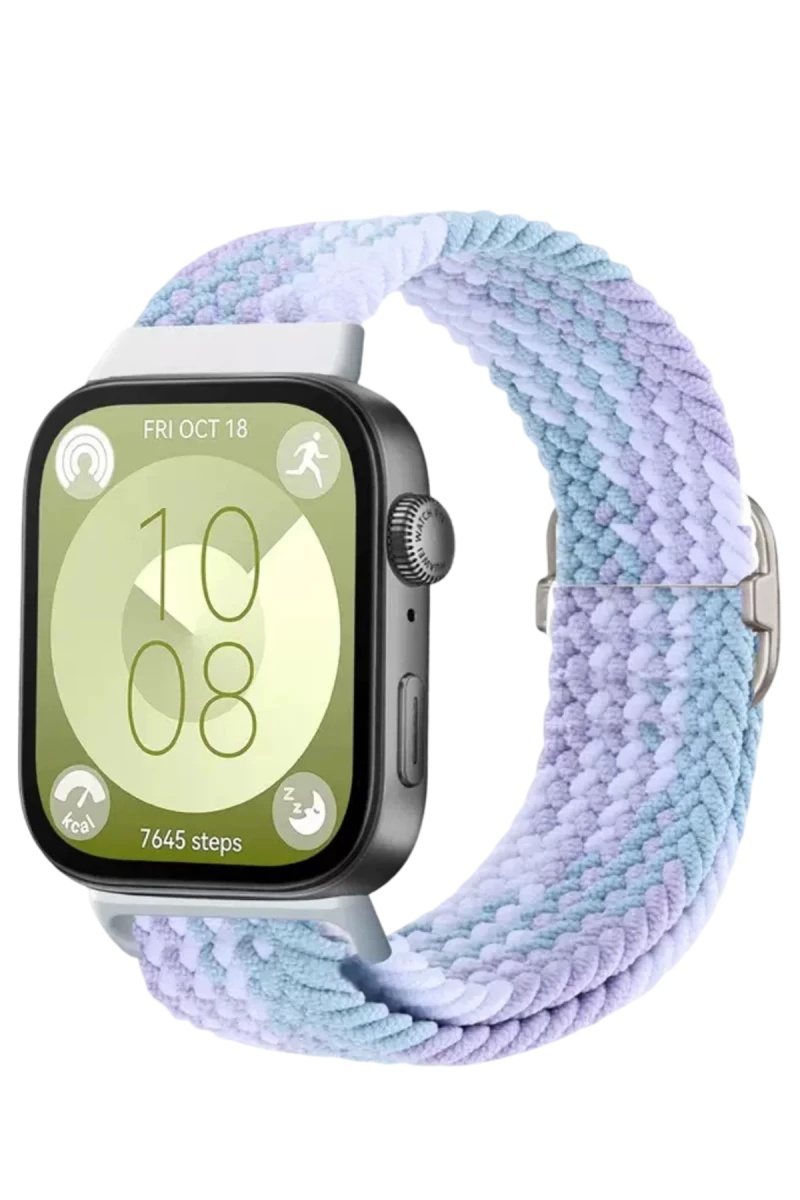 Huawei Fit 4 Star Kordon - Lila-Beyaz
