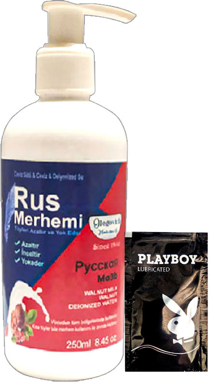 Playboy 250 ml Ceviz Sütlü & Cevizli Rus Merhemi Tüy Dökücü Krem + 1 Armağan Jel