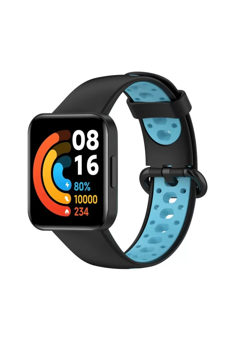 Xiaomi Redmi Watch 2 Spor Delikli Kordon - Siyah-Mavi