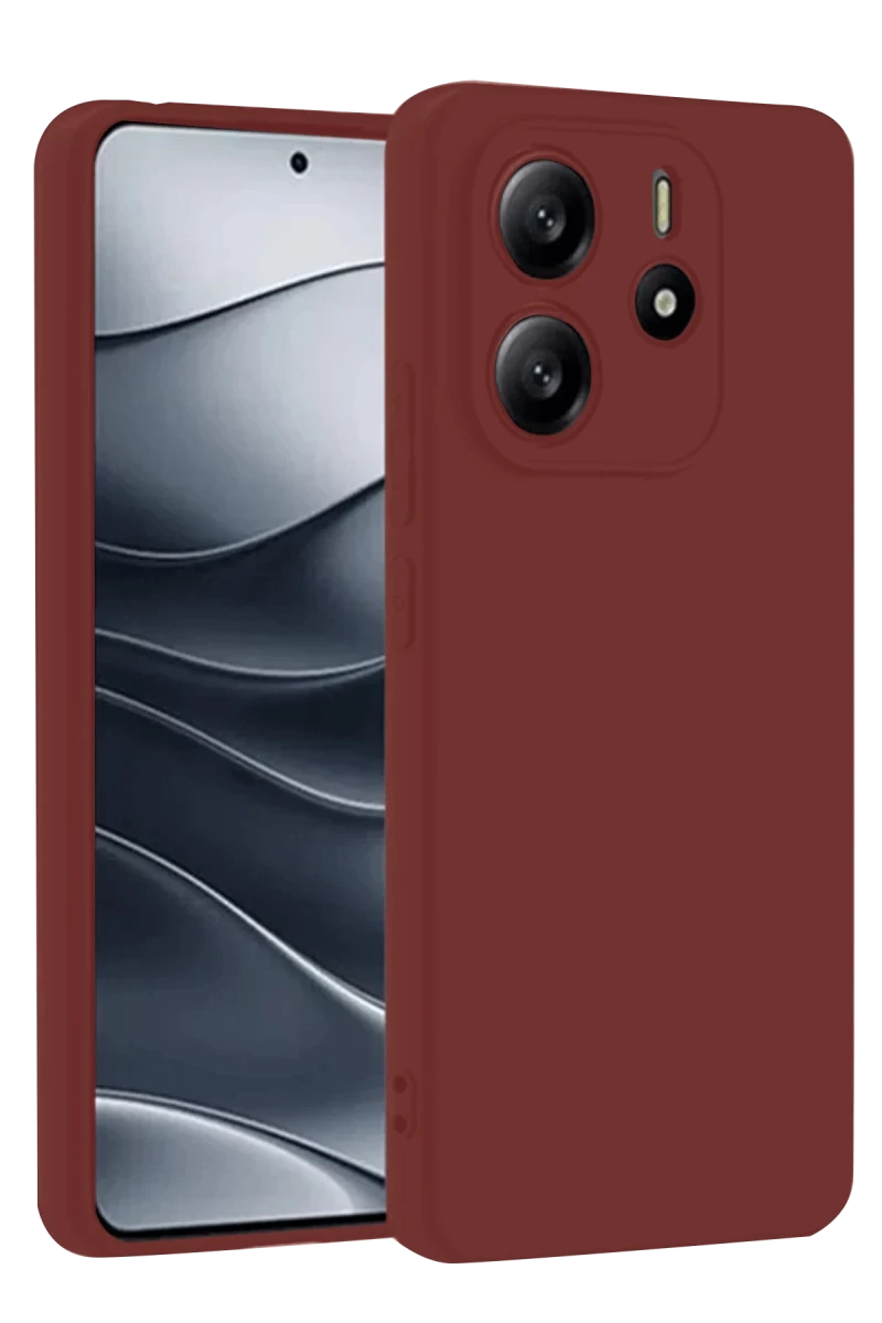 Xiaomi Redmi Note 14 4G Uyumlu Kılıf First Silikon - Bordo