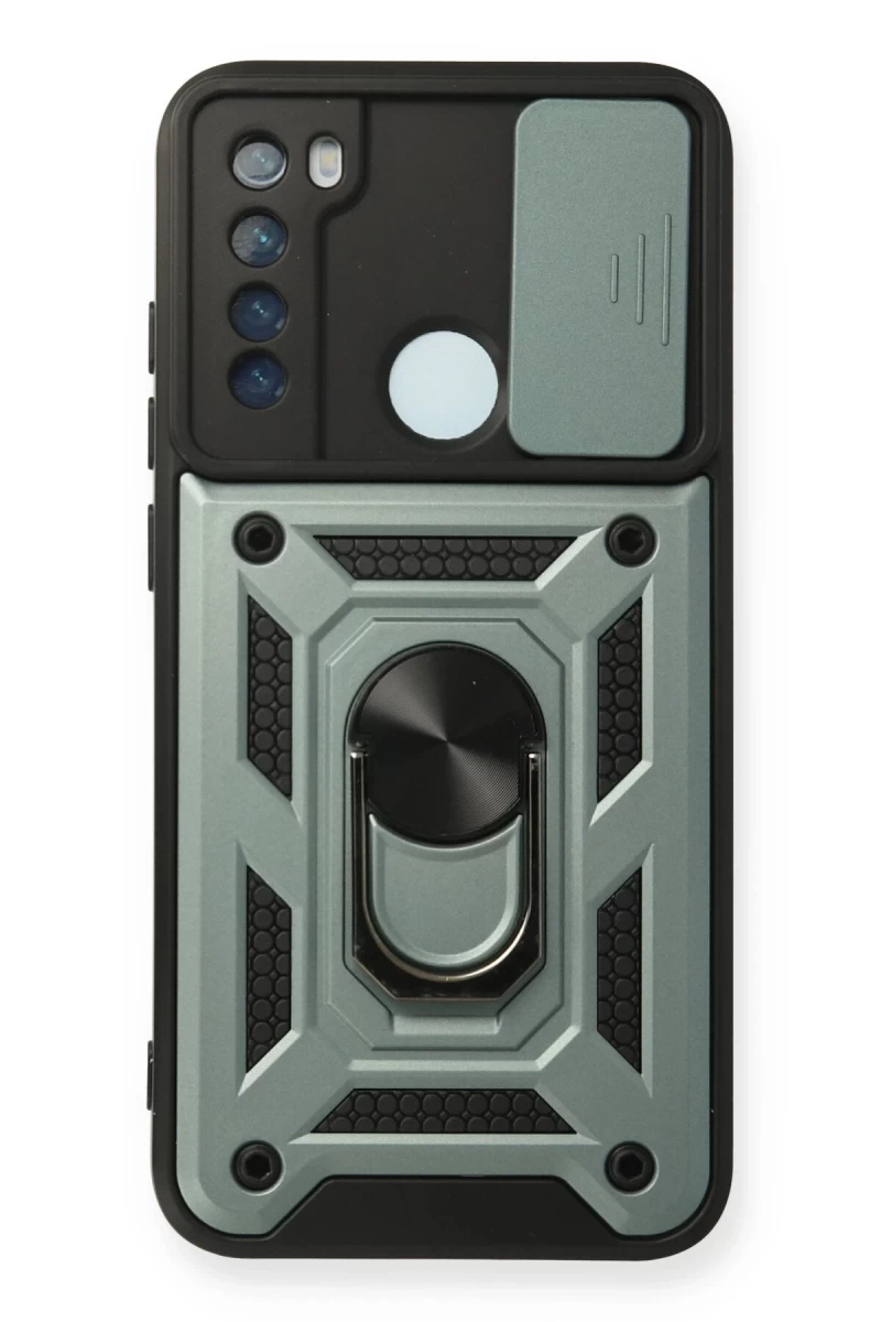 Xiaomi Redmi Note 8 Uyumlu Kılıf Pars Lens Yüzüklü Silikon - Yeşil