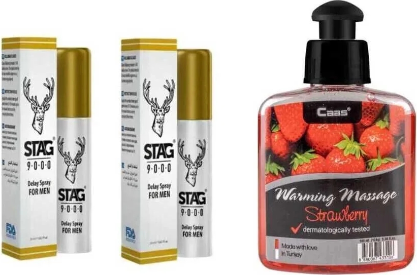 Çilek Aromalı Kayganlaştırıcı Masaj Yağı Erkeklere Özel Sprey 2 Adet