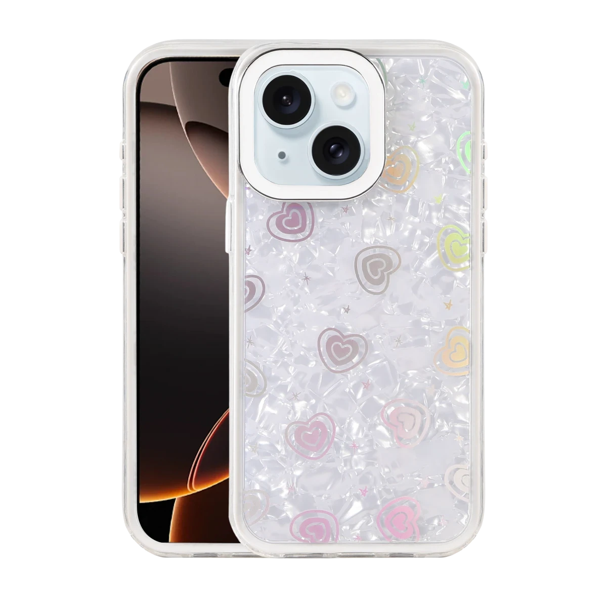 Apple iPhone 14 Lumi Desenli Kapak - Beyaz