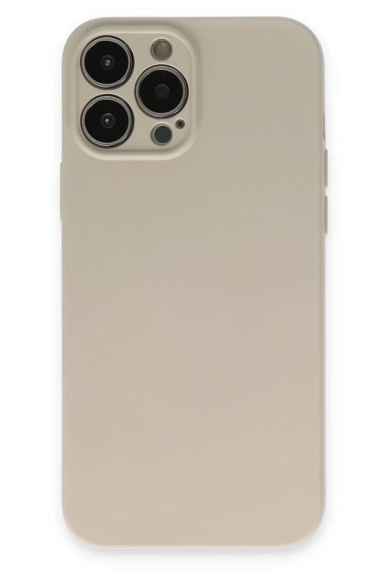 Apple iPhone 13 Pro Uyumlu Kılıf Nano içi Kadife Silikon - Bej