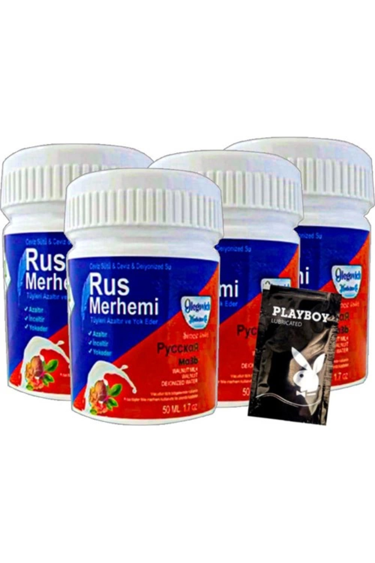 Rus Merhemi Glegnid Blue Tüy Kremirus Merhemi 4 Tane X 50 Ml + Yanında Jel