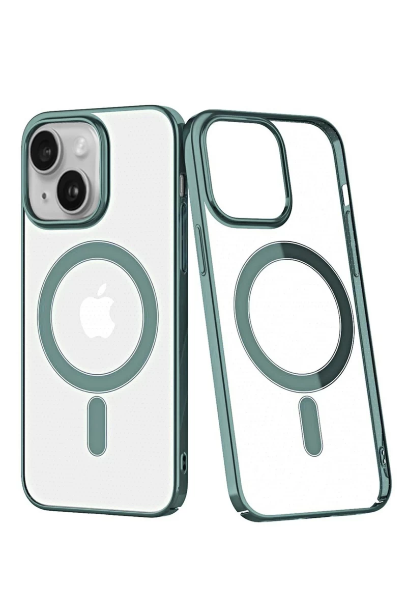 Apple iPhone 14 Plus Uyumlu Kılıf Element Magneticsafe Sert Kapak - Köknar Yeşili