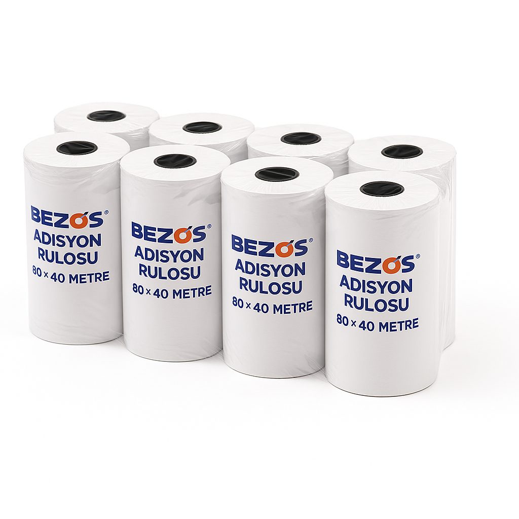 BEZOS 80x40 mm Adisyon Rulosu Termal Rulo 10'lu Paket