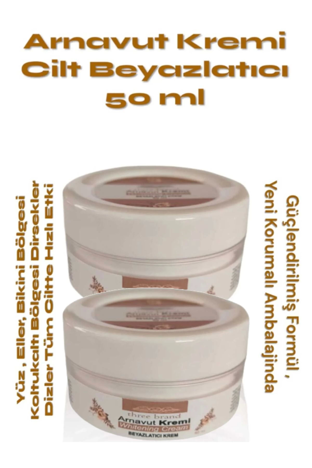 Three Brand Whitening Cream Arnavut Kremi 100 ml Aklık Kremi x 2 Adet