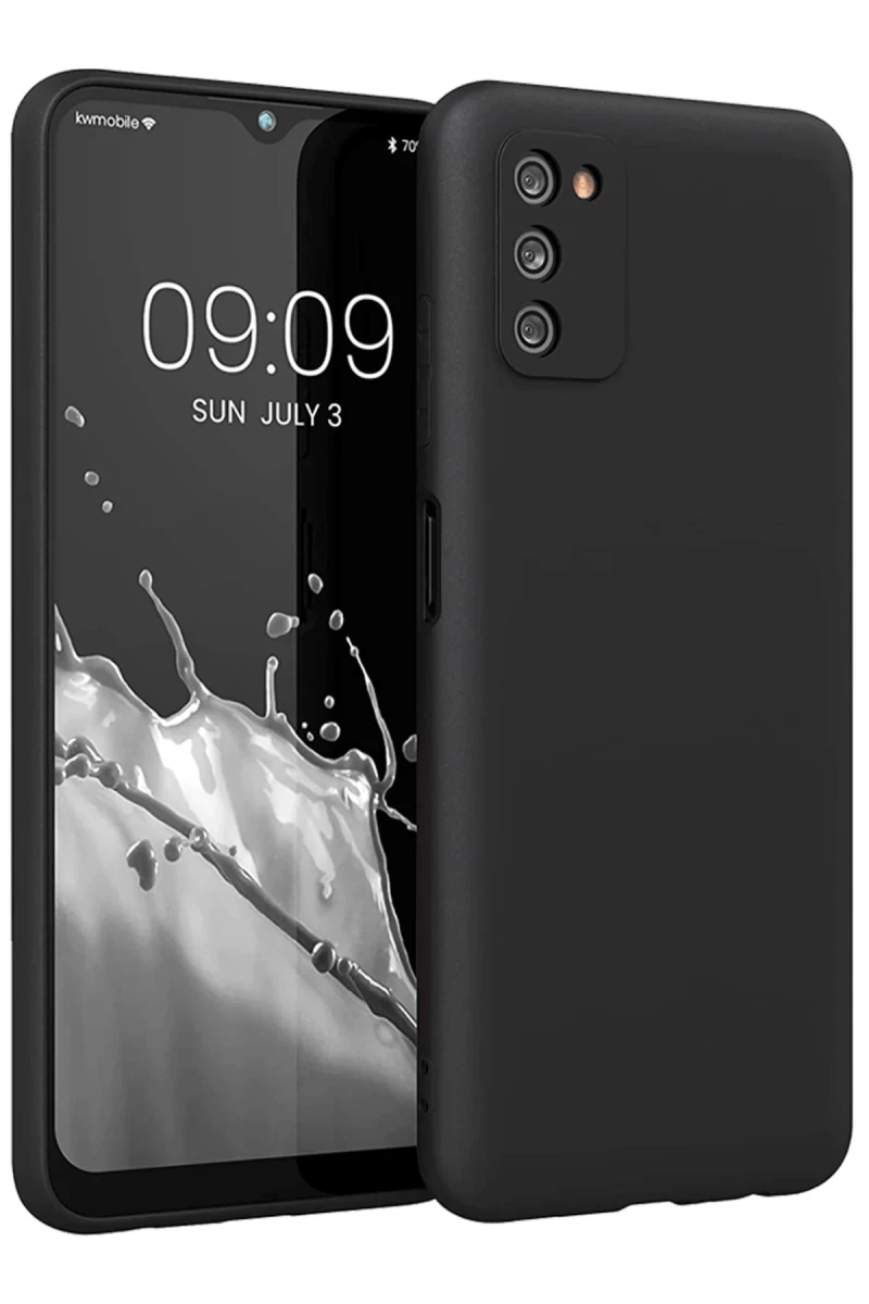 Samsung Galaxy A03S Uyumlu Kılıf First Silikon - Siyah