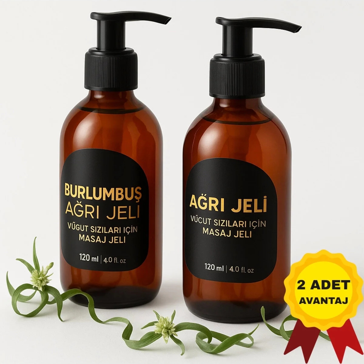 Süper Burlumbuş Otu Vücut Masaj Jeli 120 ml 2li Set