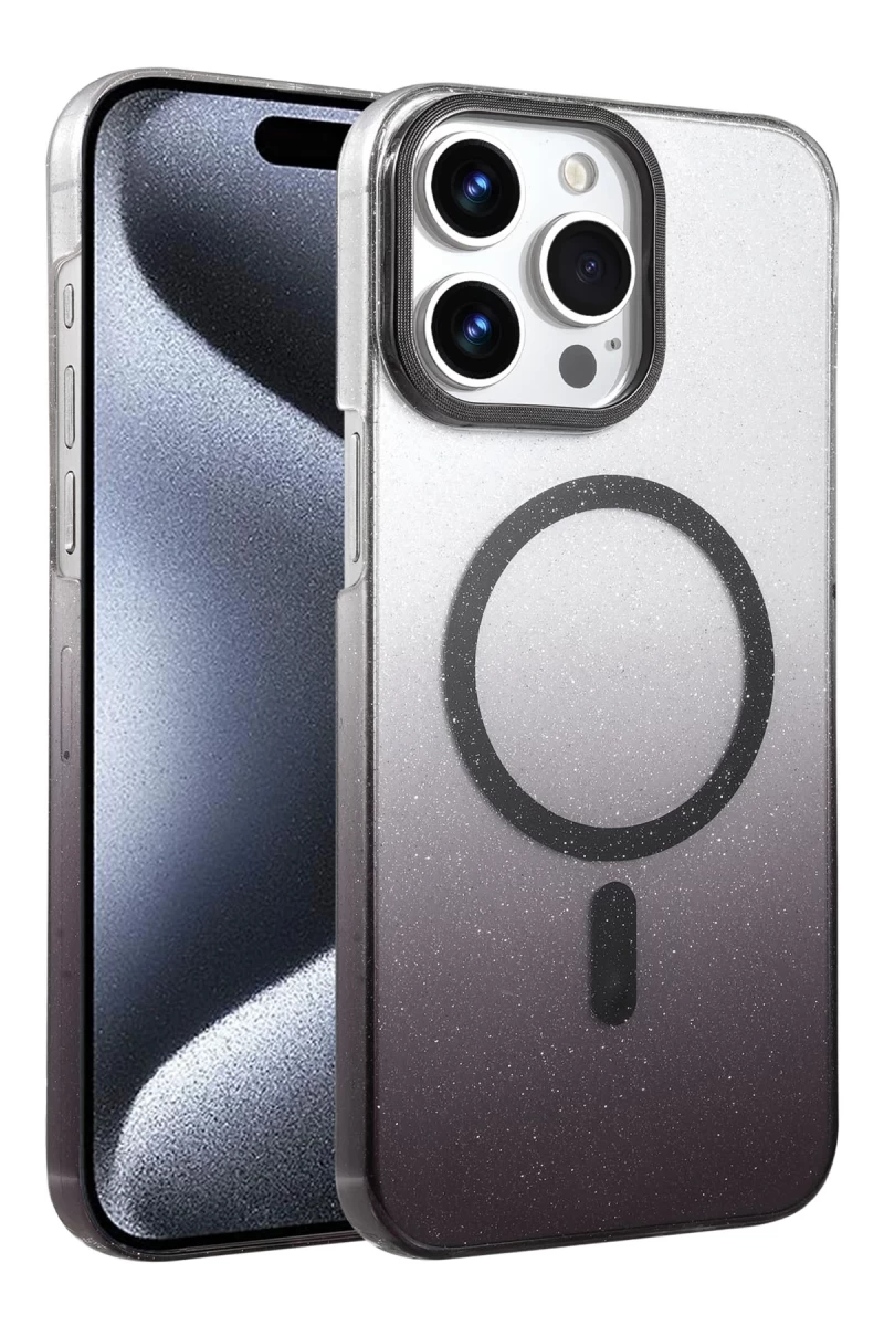 Apple iPhone 14 Pro Max Uyumlu Glossy Magsafe Kapak - Siyah