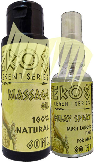 Eros Legent Erotikmasaj Yağı + Eros 30 ml Erkeklere Özel Geciktiricisprey