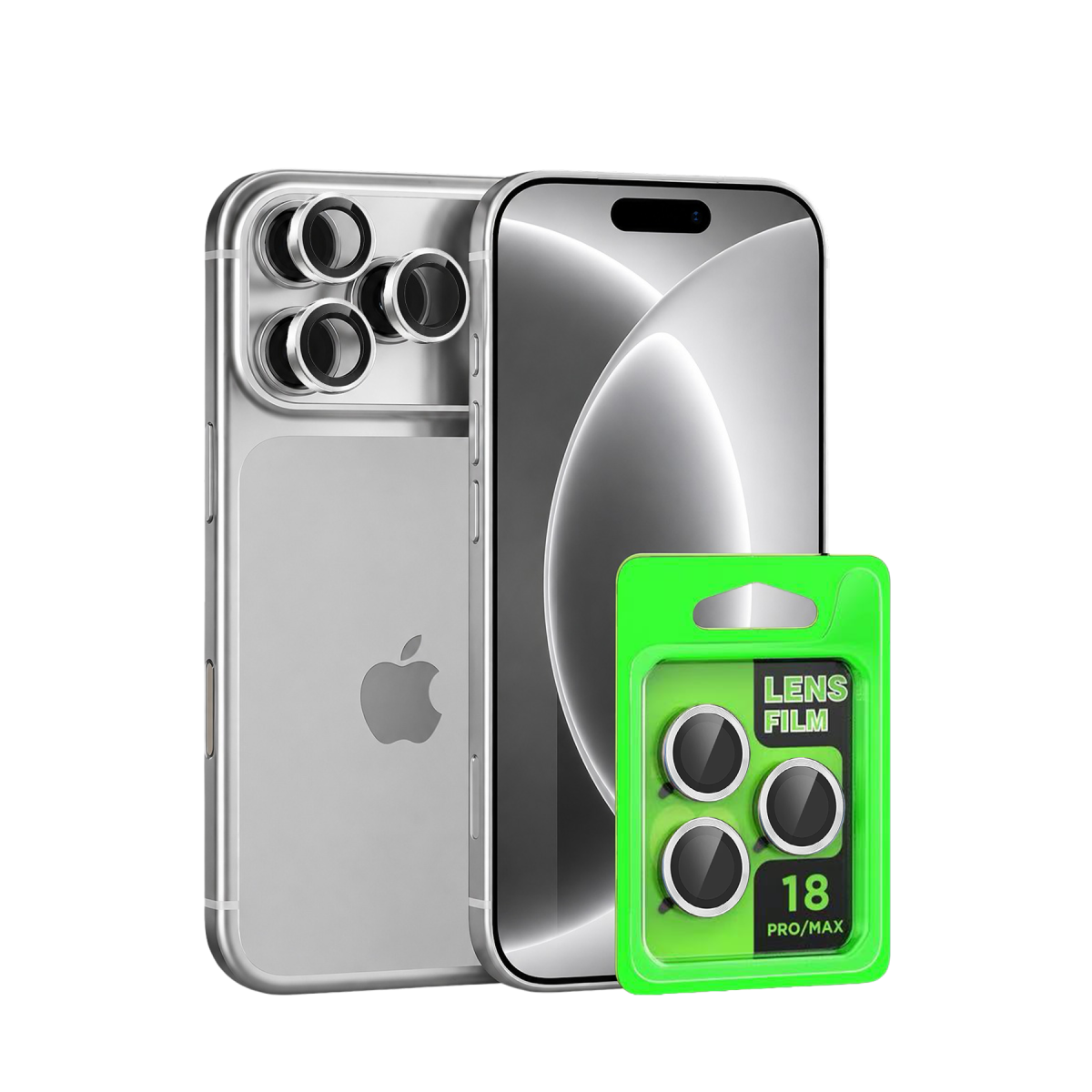 Apple iPhone 18 Pro Uyumlu Raze Metal Kamera Lens - Gümüş