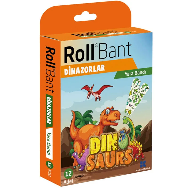 Rollbant Desenli Yara Bandı Çocuk - Dinazorlar