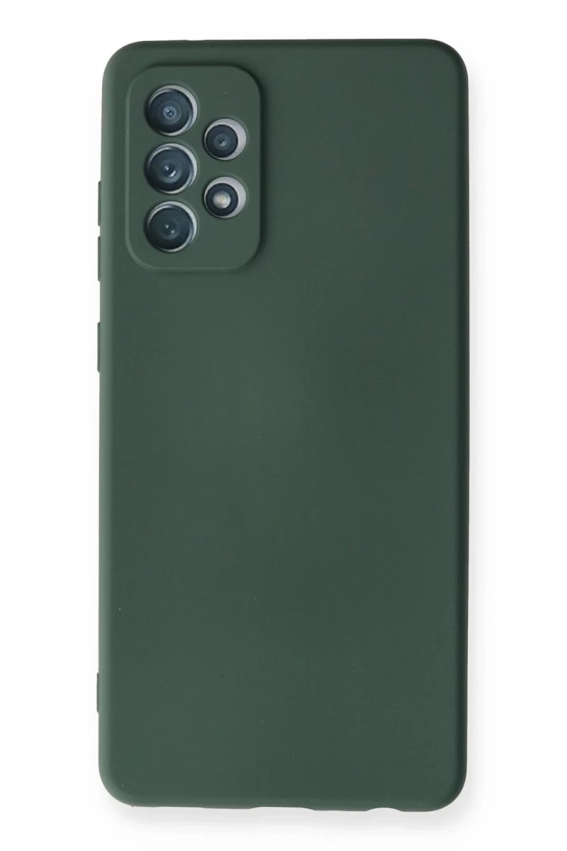 Samsung Galaxy A72 Uyumlu Kılıf Nano içi Kadife Silikon - Koyu Yeşil