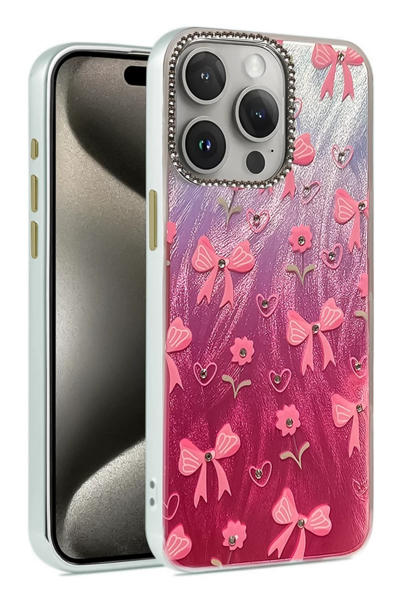 Apple iPhone 14 Pro Uyumlu Kılıf Blade Aynalı Desenli Kapak - Desen 3