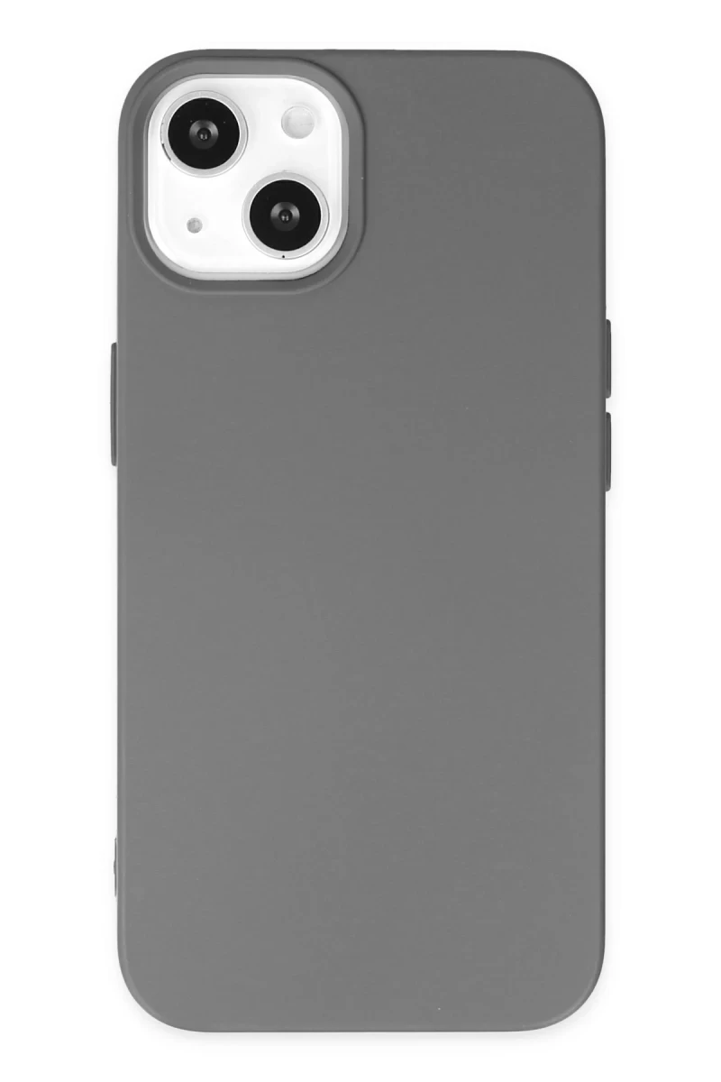 Apple iPhone 14 Plus Uyumlu Kılıf Nano içi Kadife Silikon - Gri