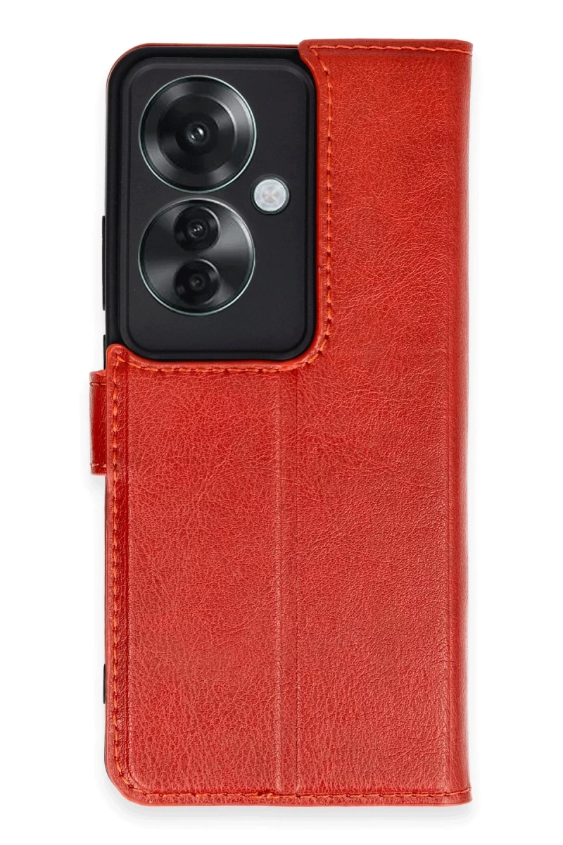 Oppo Reno 11F Uyumlu Kılıf Trend S Plus Kapaklı Kılıf - Kırmızı