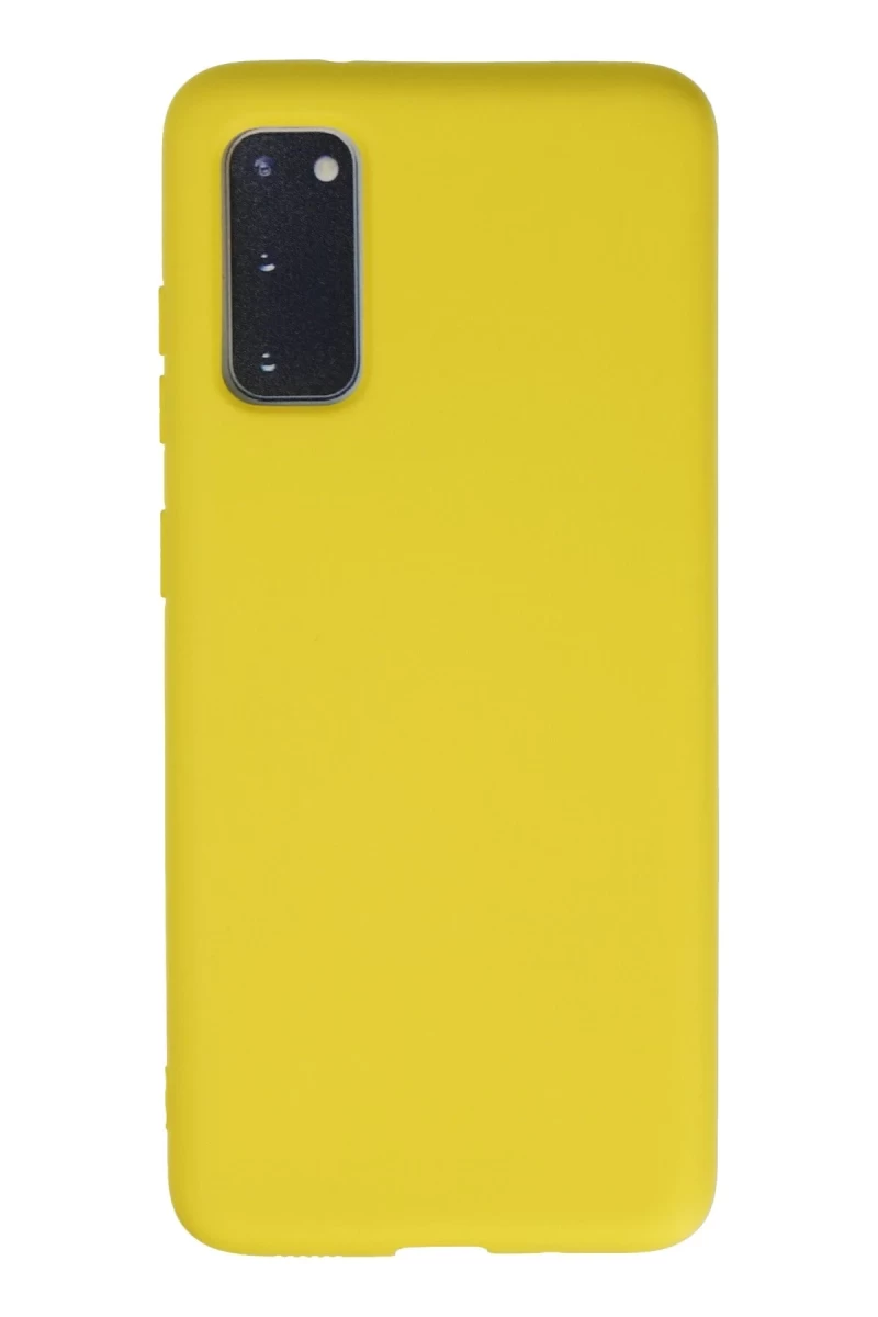 Samsung Galaxy S20 Uyumlu Kılıf Nano içi Kadife Silikon - Sarı
