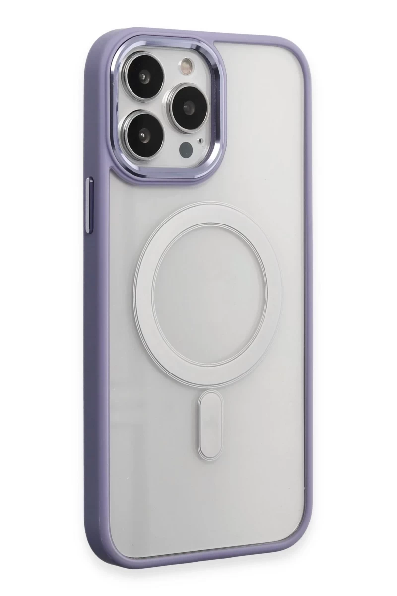 Apple iPhone 15 Pro Uyumlu Kılıf Room Magneticsafe Silikon - Lila