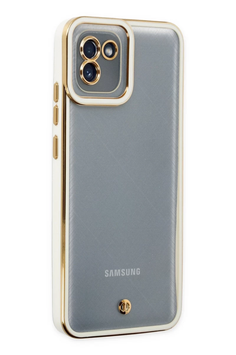 Samsung Galaxy A03 Uyumlu Kılıf Liva Lens Silikon - Beyaz