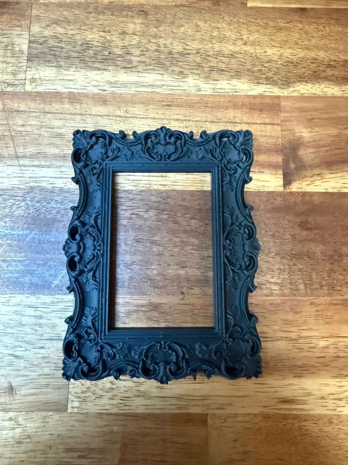 3D Baskı Barok Desenli Duvar Çerçevesi Süslü Kabartmalı Vintage Tablo Çerçevesi Mat Siyah