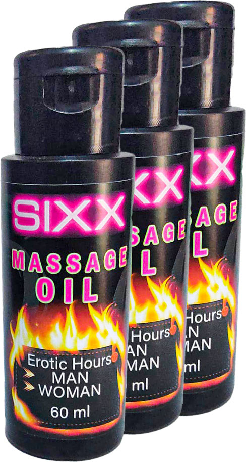 Sixx 3 Adet Massàge Oìl / 3 Adet Kadın Erkek Masaj Yağı Er0tıc 60 Ml