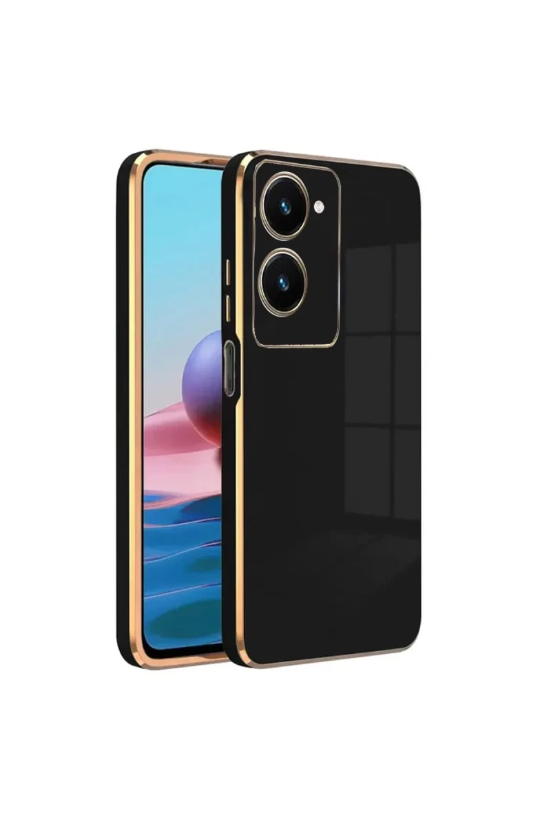 Vivo Y18 Uyumlu Kılıf Volet Silikon - Siyah