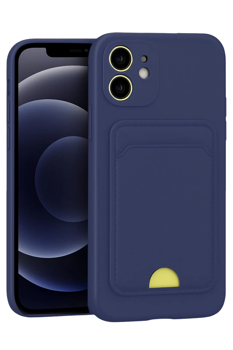 Apple iPhone 11 Uyumlu Kılıf Kelvin Kartvizitli Silikon - Lacivert