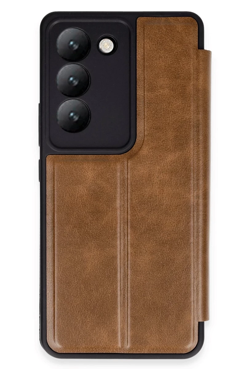 Vivo V30 Lite 4G Uyumlu Kılıf Flip Cover - Taba